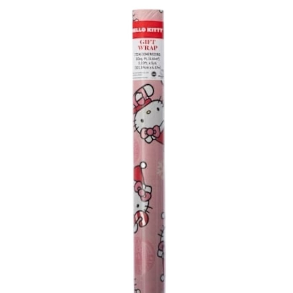 HELLO KITTY Christmas PINK SANTA Holiday GIFT Wrapping Paper 50sq ft- 1 Roll